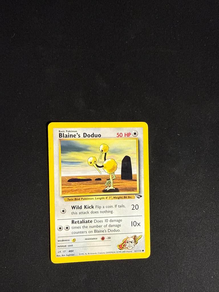 Blaine's Doduo Pokémon Kaart - Gym Challenge 61/132, Ophalen of Verzenden, Gebruikt, Losse kaart