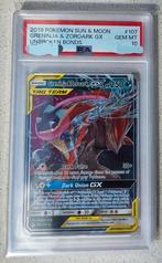 Greninja & Zoroark GX 107 Tag Team PSA 10, Ophalen of Verzenden, Zo goed als nieuw