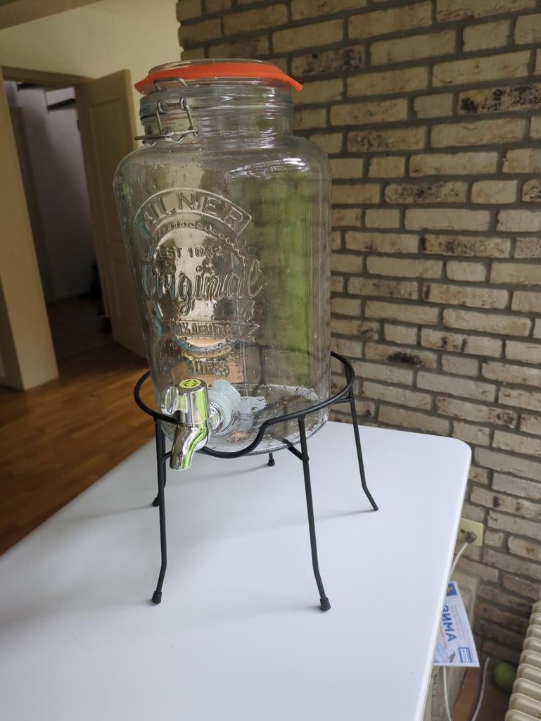 Kilner drankdispenser met kraan en standaard, Ophalen of Verzenden, Zo goed als nieuw, Overige merken, Glas