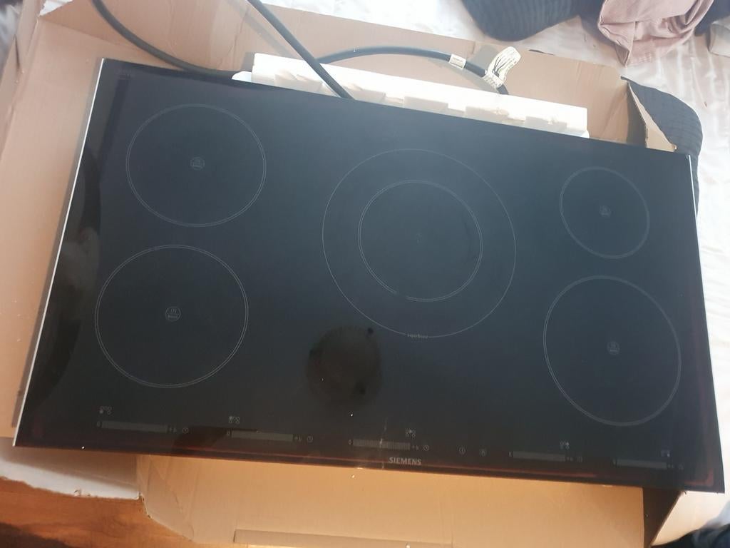 Siemens iQ300 Inductiekookplaat 91cm - 5 Zones Zwart, Gebruikt, Ophalen of Verzenden, Inbouw, Inductie