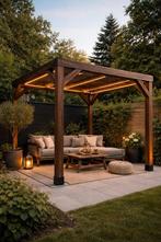 Moderne houten pergola 3x3 – maatwerk mogelijk, Ophalen of Verzenden, Nieuw, Veranda