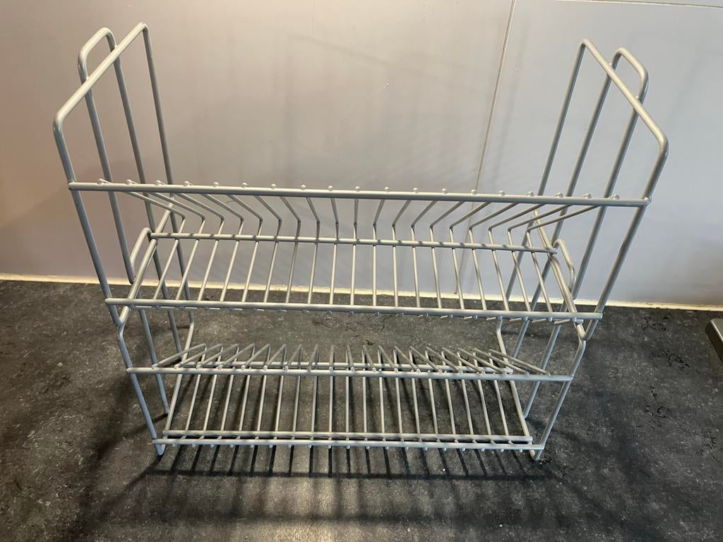 2x Ikea Vink CD-rek - Grijs metaal vintage, Gebruikt, Ophalen of Verzenden, Metaal, 25 tot 75 discs