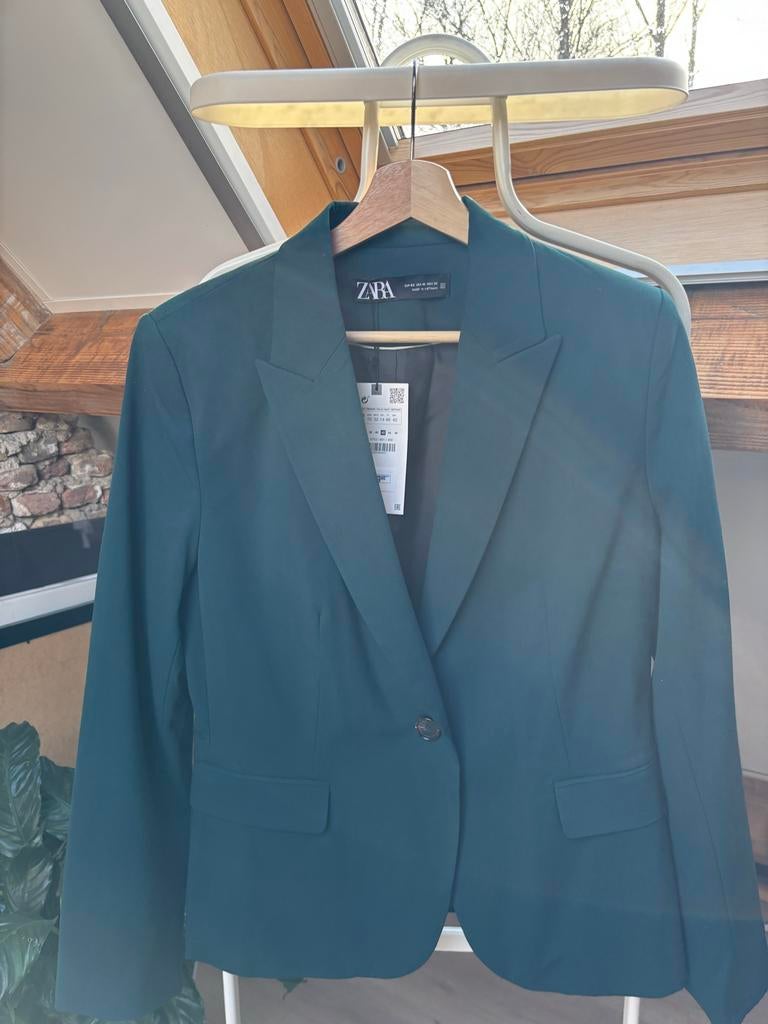Mooi groen pak van Zara, Kostuum of Pak, Maat 42/44 (L), Ophalen of Verzenden, Zo goed als nieuw