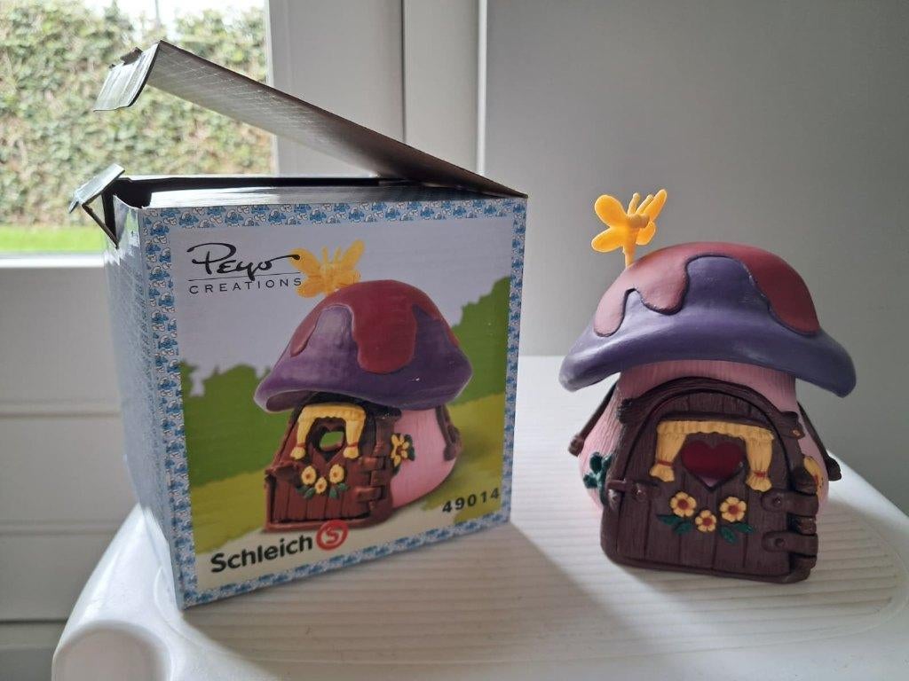 Schleich Smurfenhuis paars, Ophalen of Verzenden, Zo goed als nieuw, Verschillende Smurfen, Huisje of Attribuut