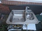 RVS spoelbak met Grohe kraan - 61x48 cm, Huis en Inrichting, Keuken | Keukenelementen, Ophalen, 50 tot 100 cm, Zo goed als nieuw