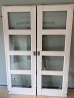 Binnendeuren met glas en schuifrail, Deurkozijn, Zo goed als nieuw, Hout, Ophalen