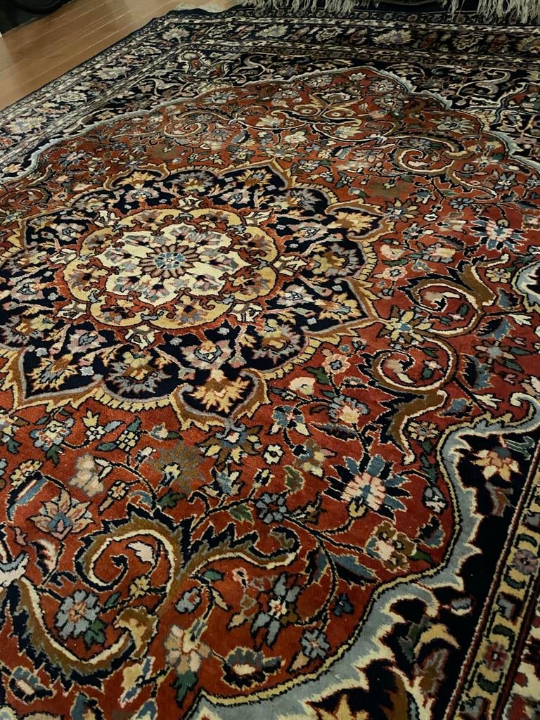 Groot handgeknoopt Perzisch tapijt Tabriz 365x255cm, Ophalen, Gebruikt, 200 cm of meer, Rechthoekig