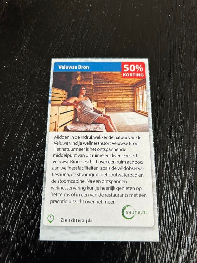 Voordeelcoupon Veluwse Bron, Eén persoon, Cadeaubon, Spa of Sauna