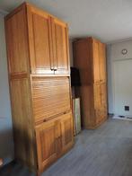 Eikenhouten kasten wand, Ophalen, Gebruikt, Met deur(en), 200 cm of meer