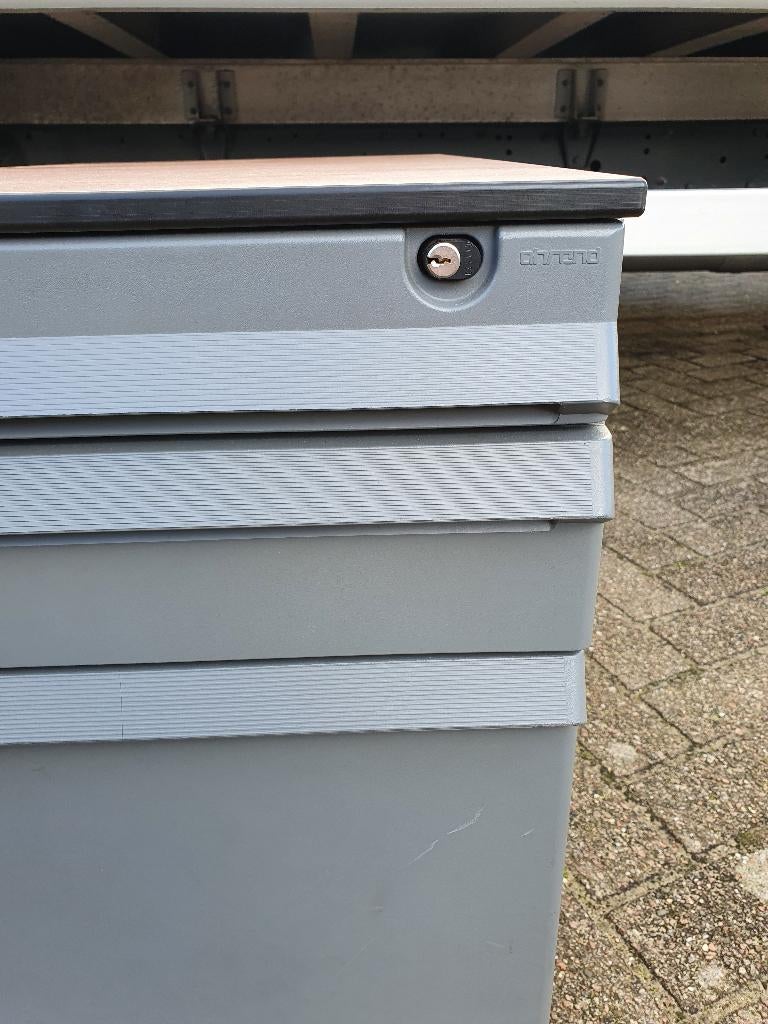 Ahrend ladeblok - 3 lades - grijs met trespa topblad, Ophalen, Kofferen 60, Minder dan 50 cm, 75 cm of meer