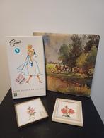 Vintage Zakdoeken Set: Swan en Geborduurde Rozen, Ophalen of Verzenden