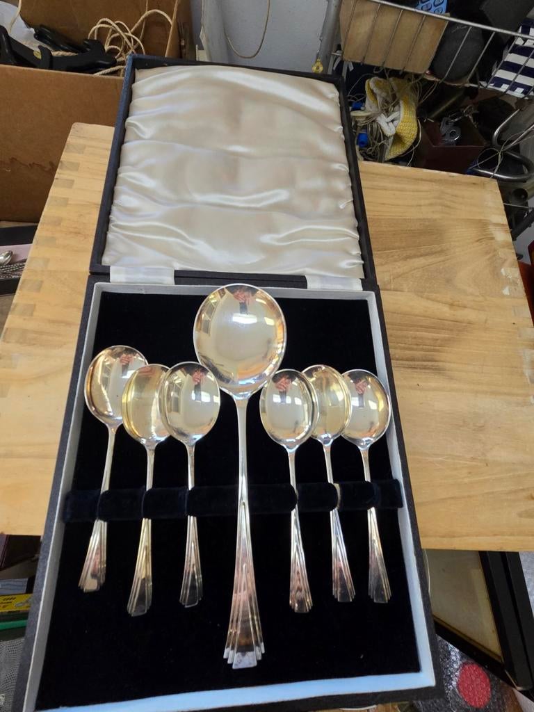 Zilver Lepelset in Luxe Doos - 7 Stuks, Ophalen of Verzenden