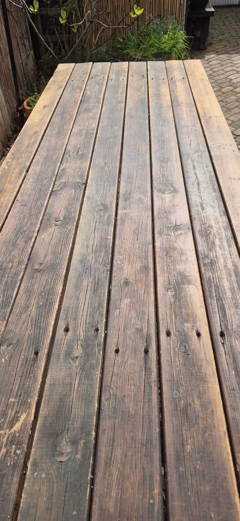 Stevige eettafel van buitenhout, Ophalen, Rechthoekig, 200 cm of meer, 50 tot 100 cm