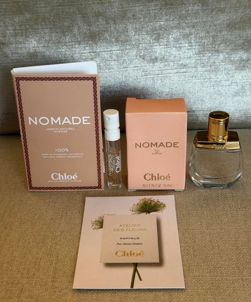 Miniatuur Chloé Nomade + travelsize 1,5 ml edp nieuw in doos, Ophalen of Verzenden, Nieuw, Miniatuur, Gevuld