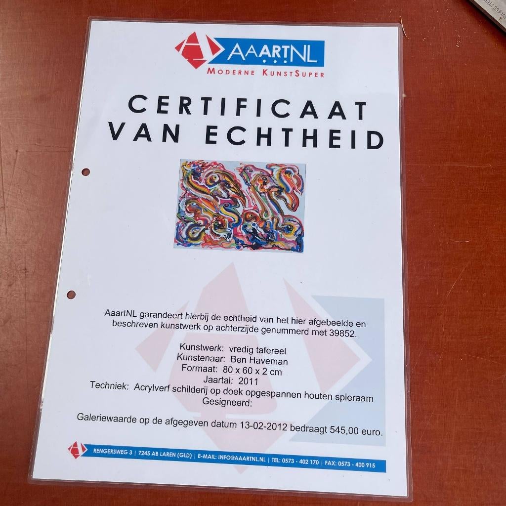 Schilderij Ben Haveman - Vredig Tafelreel Kunst 80x60cm, Ophalen of Verzenden