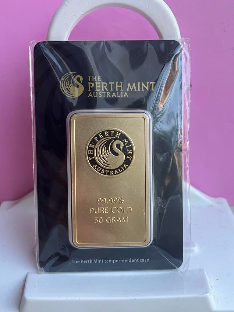 The Perth Mint Australia 50 gram 24k, Ophalen of Verzenden, Goud