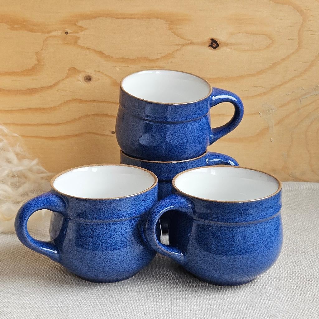 Friesland Ammerland set van 4 blauwe mokjes, Ophalen of Verzenden, Zo goed als nieuw, Nvt, Overige stijlen