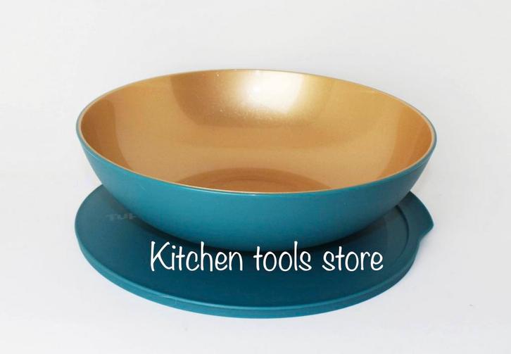 Tupperware Allegra kom 1,5L goud met dennengroen voorraad, Huis en Inrichting, Keuken | Tupperware, Nieuw, Bak of Kom, Ophalen of Verzenden