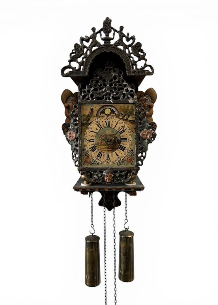 1500. Friese stoelklok met zeemeerminnen, 20e eeuw, Ophalen of Verzenden