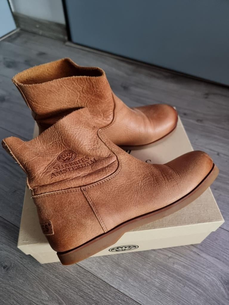 Leren dames enkellaarzen Shabbies Amsterdam, maat 37 (G), Kleding | Dames, Schoenen, Ophalen of Verzenden, Zo goed als nieuw, Zwart