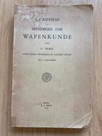 Handboek der wapenkunde 1943 Rietstap/Pama., Ophalen of Verzenden