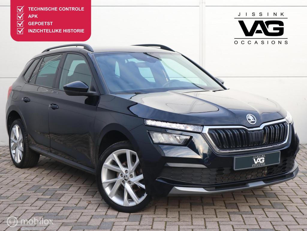 Skoda Kamiq 1.0 TSI Sportline CarPlay Automaat Stoelverwarmi, Stof, Gebruikt, Adaptive Cruise Control, Zwart