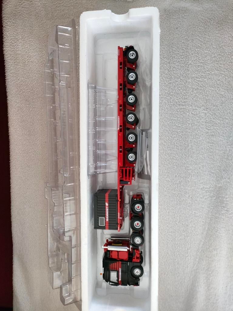 Mammoet Man met ballasttrailer en container (geen omdoos), Overige merken, 1:32 tot 1:50, Ophalen of Verzenden, Zo goed als nieuw