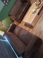 2,5 en 2 zitsbank bruin suède, Huis en Inrichting, Banken | Bankstellen, Ophalen, Gebruikt, 150 tot 200 cm, 75 tot 100 cm