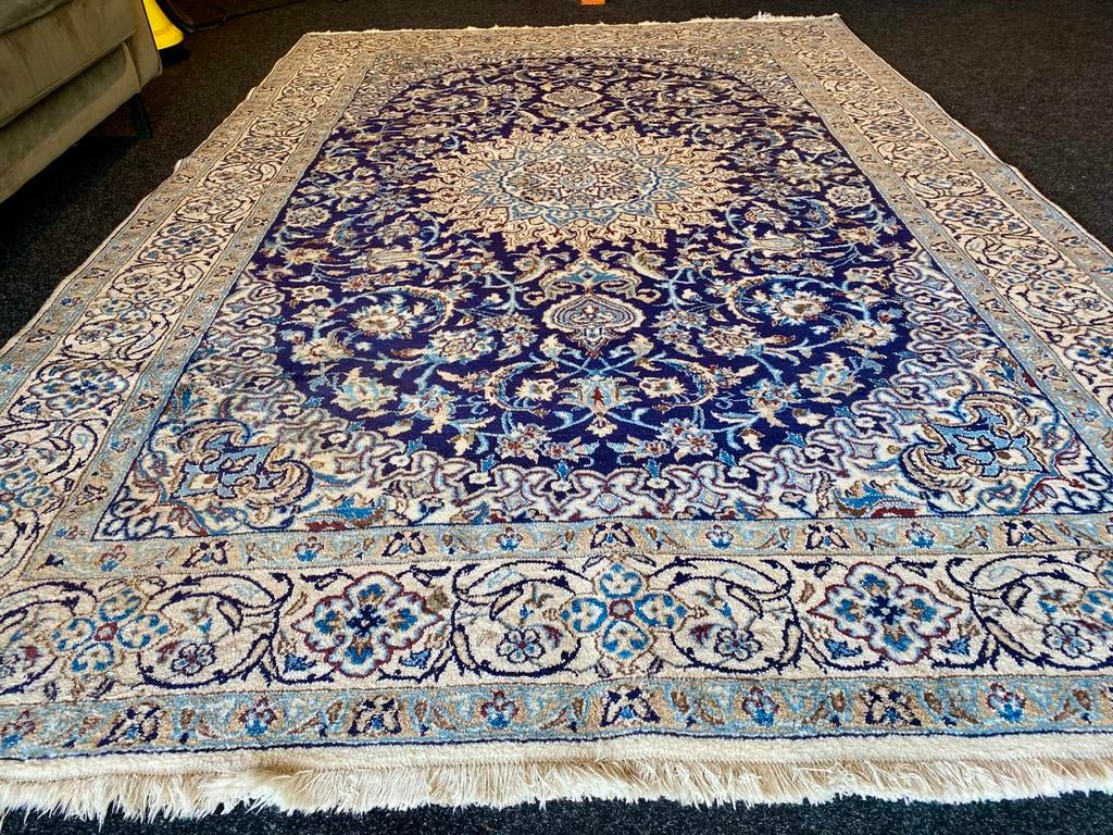 Mooi origineel handgeknoopt perzisch nain tapijt 297x196cm, ., 200 cm of meer, Ophalen of Verzenden, Zo goed als nieuw