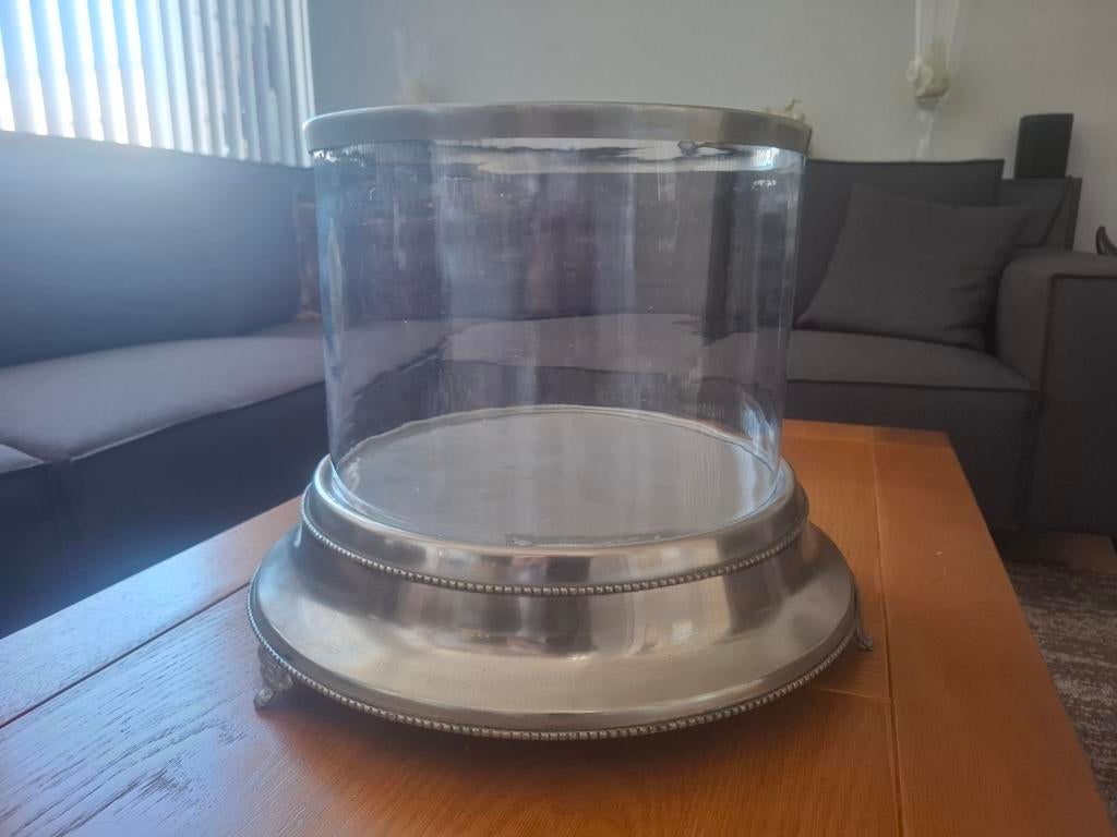 Prachtige Grote Windlicht / Stolp op Luxe Plateau – Ø45 cm, Ophalen of Verzenden