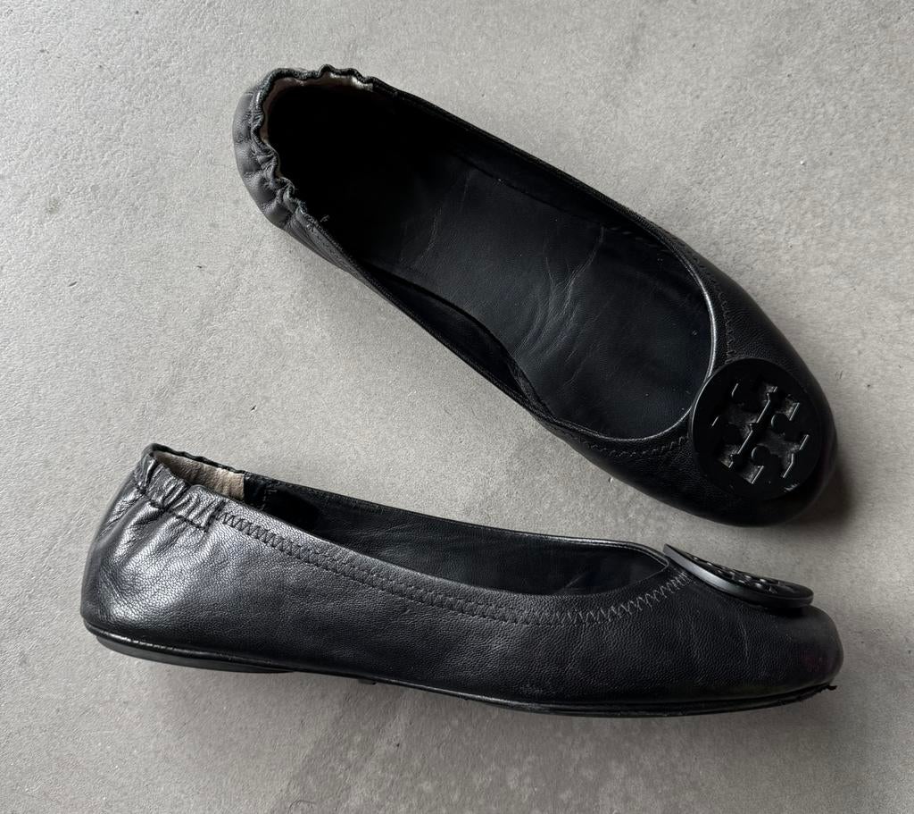 Tory Burch Minnie Travel ballerina + logi zwsrt leder mt 38, Kleding | Dames, Schoenen, Zwart, Gedragen, Ballerina's, Ophalen of Verzenden