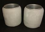 2 Waxinelichthouders (steen ), Overige materialen, Nieuw, Ophalen of Verzenden, Grijs