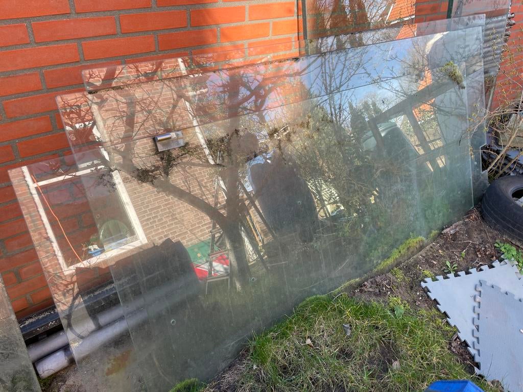 Gratis: Grote glasplaten, gebruikt, Ophalen, Gebruikt, 80 tot 120 cm, 160 cm of meer
