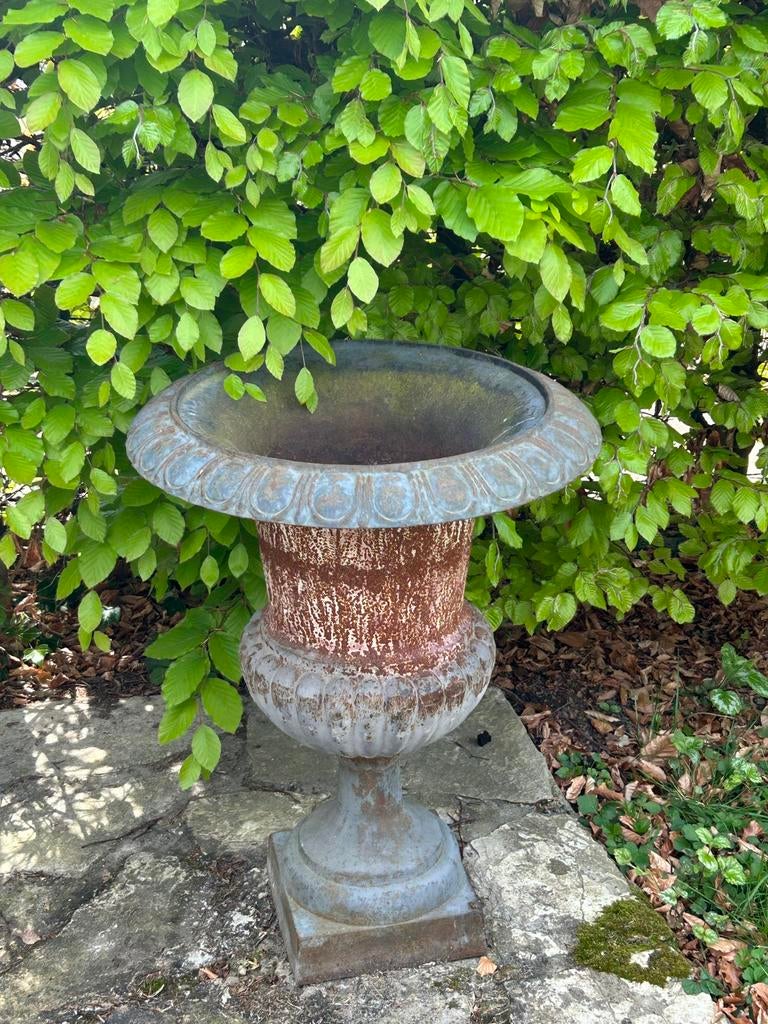 Antieke Franse Gietijzeren Versailles Pot Bloempot vaas, Ophalen, Gebruikt