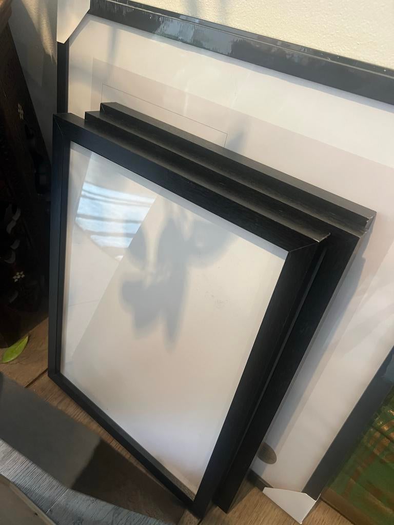 Diverse zwarte houten lijsten met plexiglas (10 stuks), Ophalen of Verzenden, Nieuw, Hout, Minder dan 50 cm