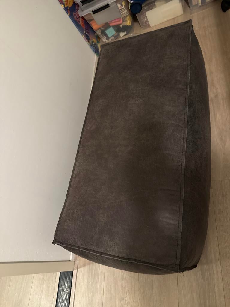 Langwerpige poef micro leder, Ophalen, 100 tot 125 cm, Zo goed als nieuw, Stof