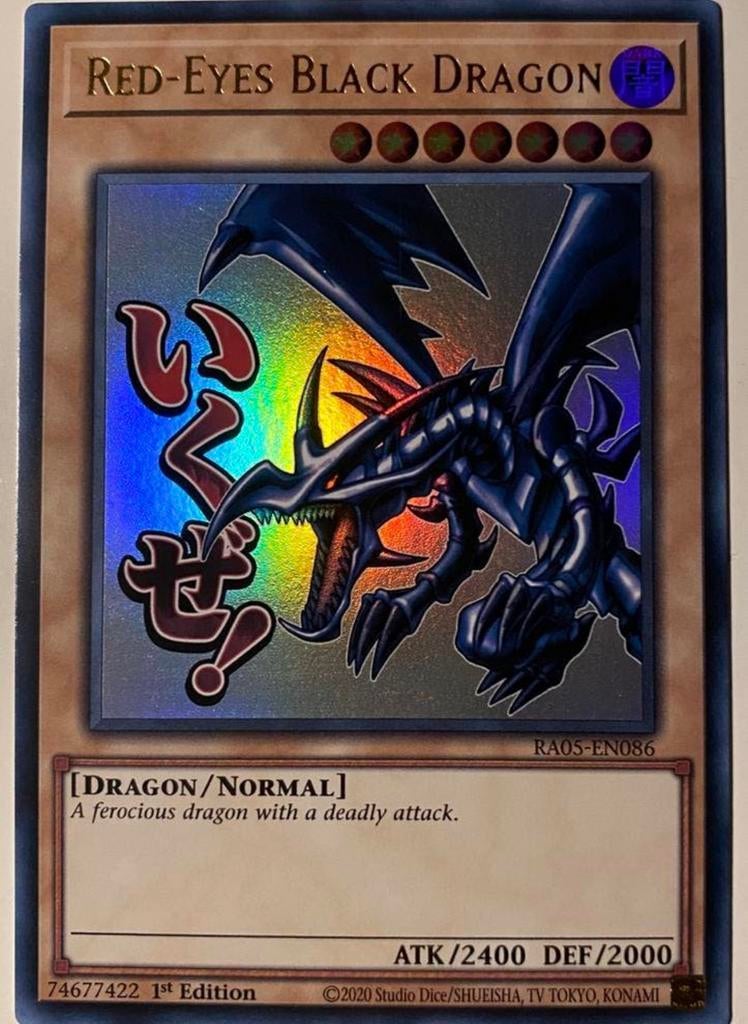 Yu-Gi-Oh! Stamped Red-Eyes Black Dragon RA05 1st Edition, Hobby en Vrije tijd, Verzamelkaartspellen | Yu-gi-Oh!, Ophalen of Verzenden
