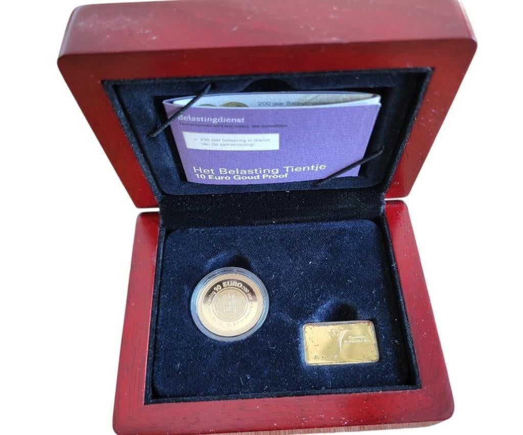 Nederland 10 euro goud proof 2008 Belastingdenst in cassette