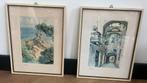 Vintage ingelijste kunstprints - 2 stuks - Alassio, Antiek en Kunst, Kunst | Schilderijen | Klassiek, Ophalen of Verzenden
