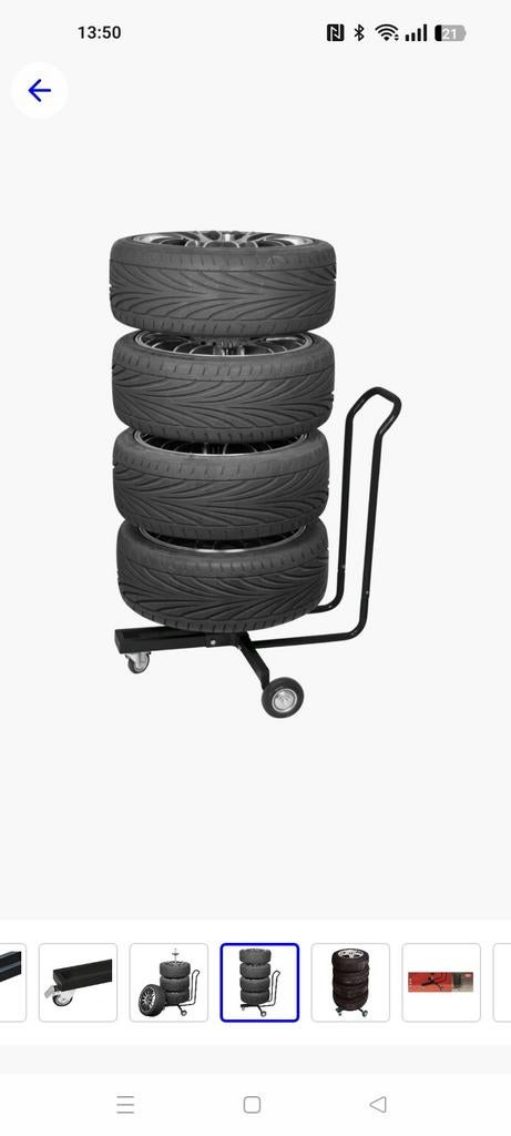 Verrijdbare Velgenboom voor Banden tot 82cm/26.5cm Breed, Ophalen