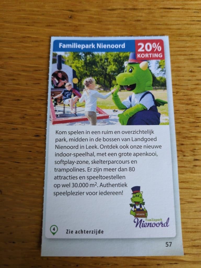 Kortingsbon voor Familiepark Nienoord, Drie personen of meer, Kortingskaart