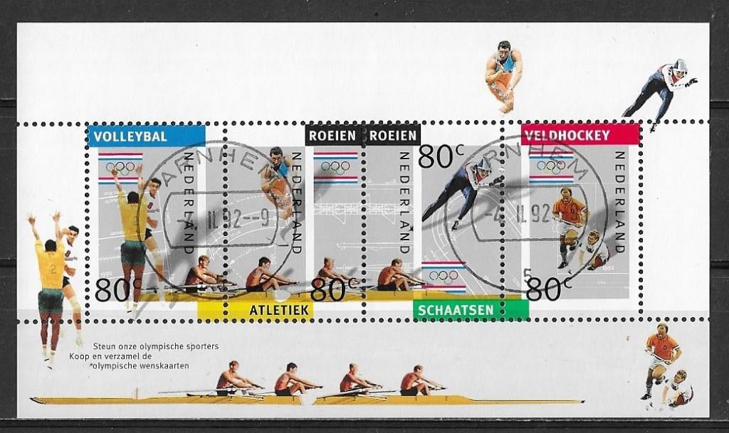 BLOK NVPH NR 1517 OLYMPISCHE SPELEN GESTEMPELD UIT 1992, Postzegels en Munten, Postzegels | Nederland, Ophalen of Verzenden, Na 1940
