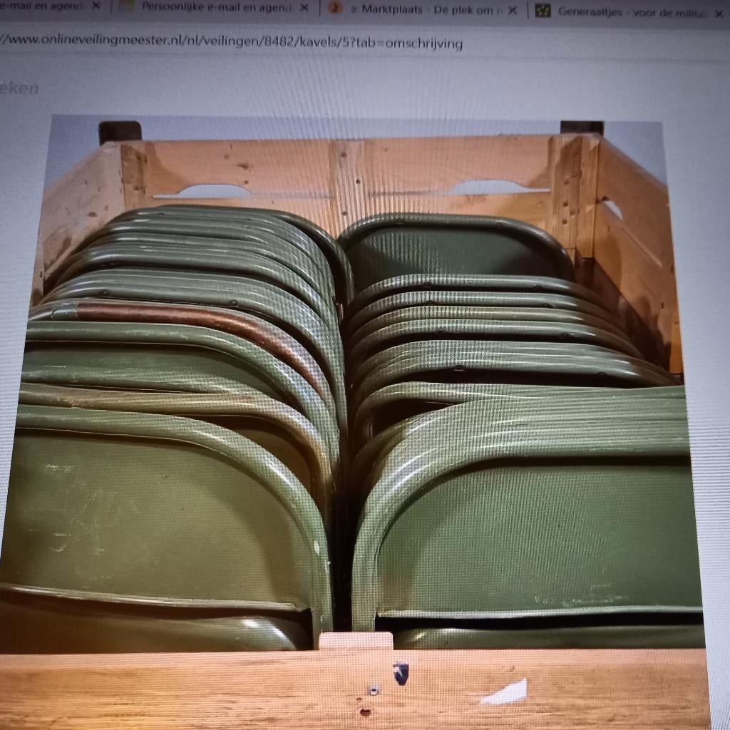 Klapstoel gebruikt uit leger, Ophalen, Gebruikt, Klapstoel, Metaal