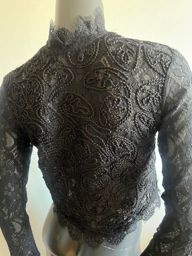Victoriaans vestje kant, hoge kraag maat 36, Ophalen of Verzenden, Nieuw, Maat 36 (S), Zwart