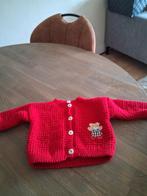 Rood gebreid vestje met beertje, Ophalen of Verzenden