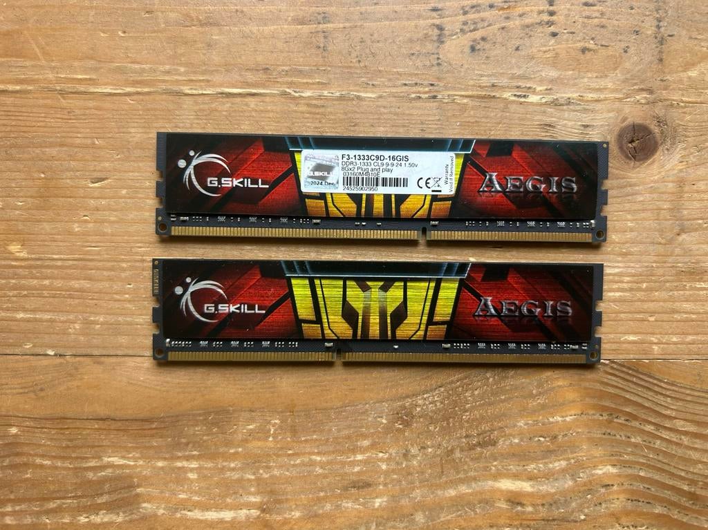 G.SKILL AEGIS 16GB (2x8GB) DDR3 RAM Geheugen, Computers en Software, RAM geheugen, Gebruikt, DDR3, Ophalen of Verzenden, Desktop