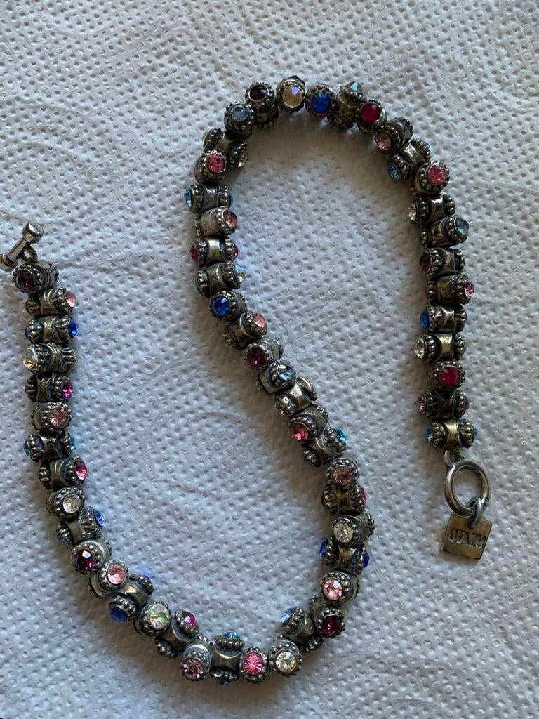 OTAZU ketting/dubbele armband met Gekleurde Kristallen, Met kristal, Overige materialen, Overige kleuren, Ophalen of Verzenden