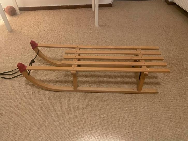Houten Slee voor Winterplezier, Kinderen en Baby's, Speelgoed | Buiten | Sleeën, Gebruikt, Hout, Ophalen
