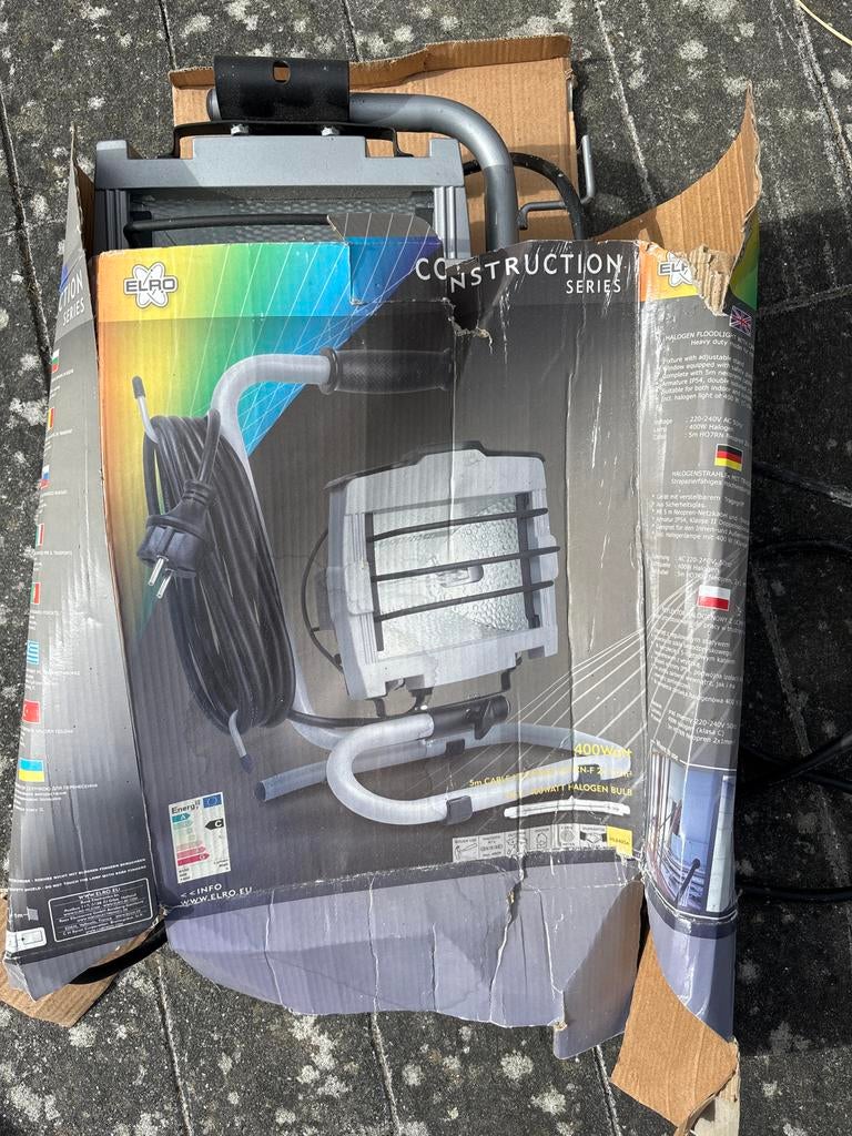 Bouwlamp 400W met standaard, Ophalen, Gebruikt, Met statief, Lamp met armatuur