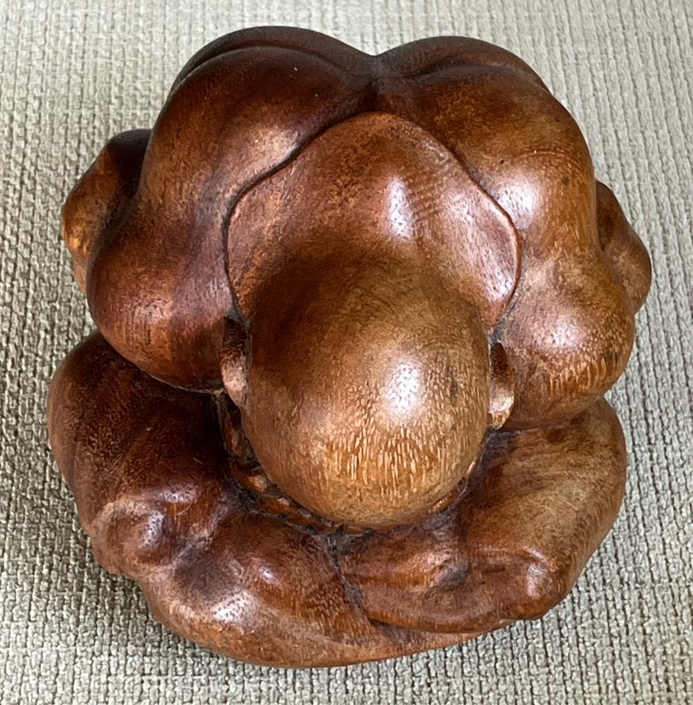 Houten huilende Boeddha - Yogi - weeping Buddha., Verzenden, Gebruikt